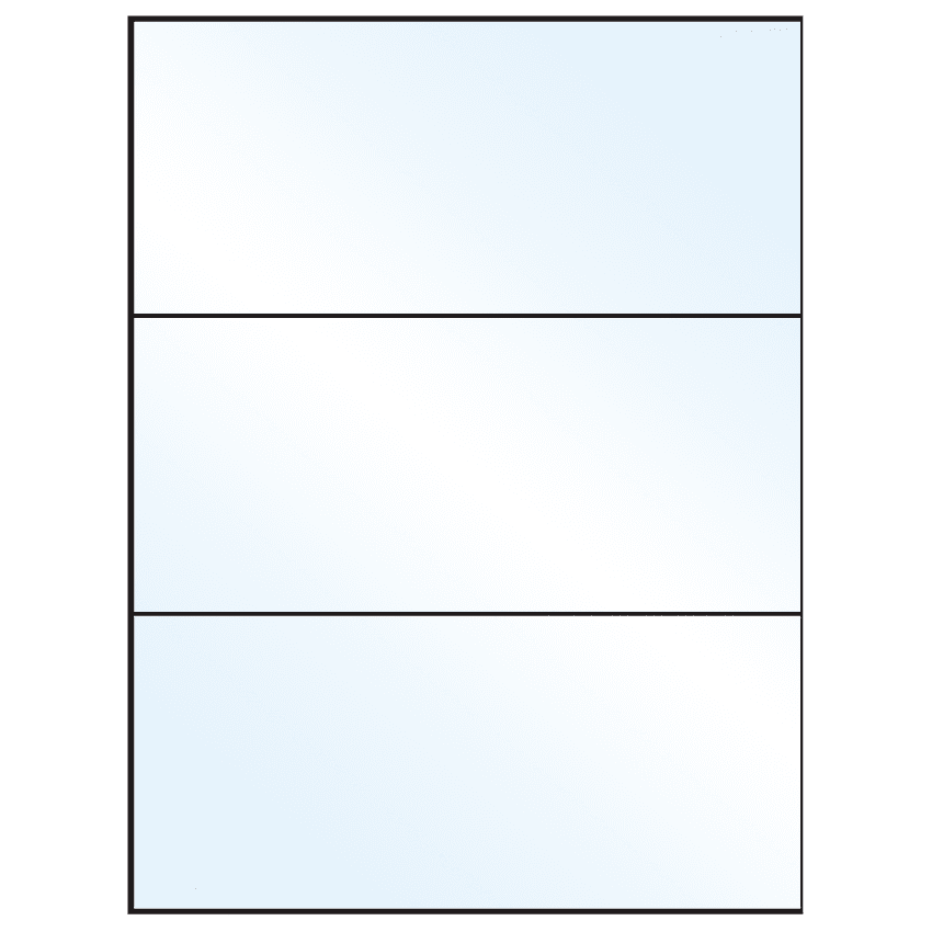 8.5" x 3.666" White Mid Gloss Rectangular Sheet Labels