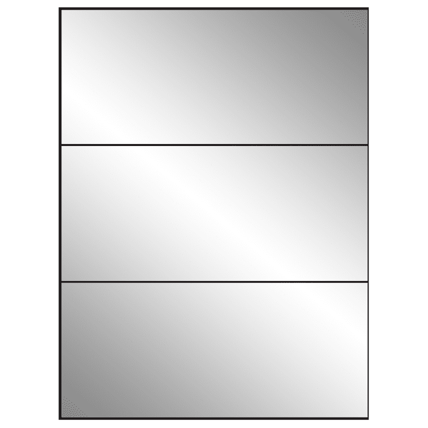 8.5" x 3.666" Silver Foil Rectangular Sheet Labels