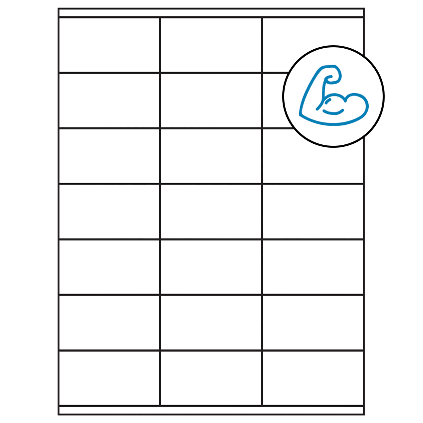 2.83" x 1.5" White Rectangular Sheet Labels - Ultra Aggressive Adhesive