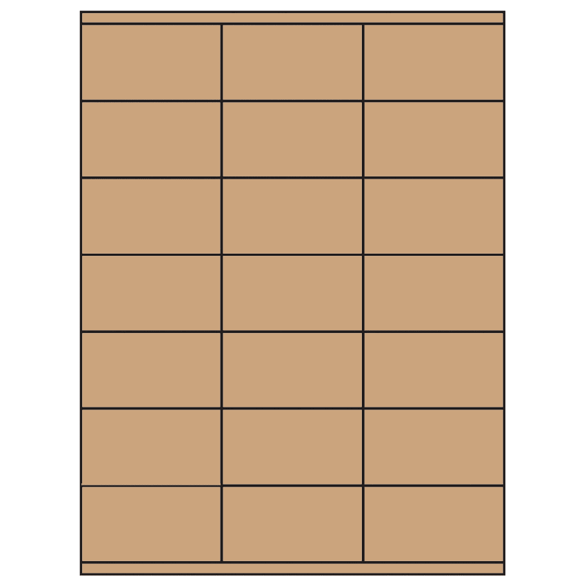 2.83" x 1.5" Brown Kraft Rectangular Sheet Labels