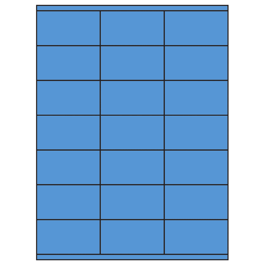 2.83" x 1.5" Fluorescent Blue Rectangular Sheet Labels