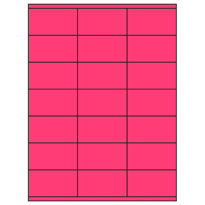 2.83" x 1.5" Fluorescent Pink Rectangular Sheet Labels