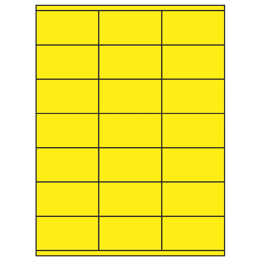 2.83" x 1.5" Fluorescent Yellow Rectangular Sheet Labels