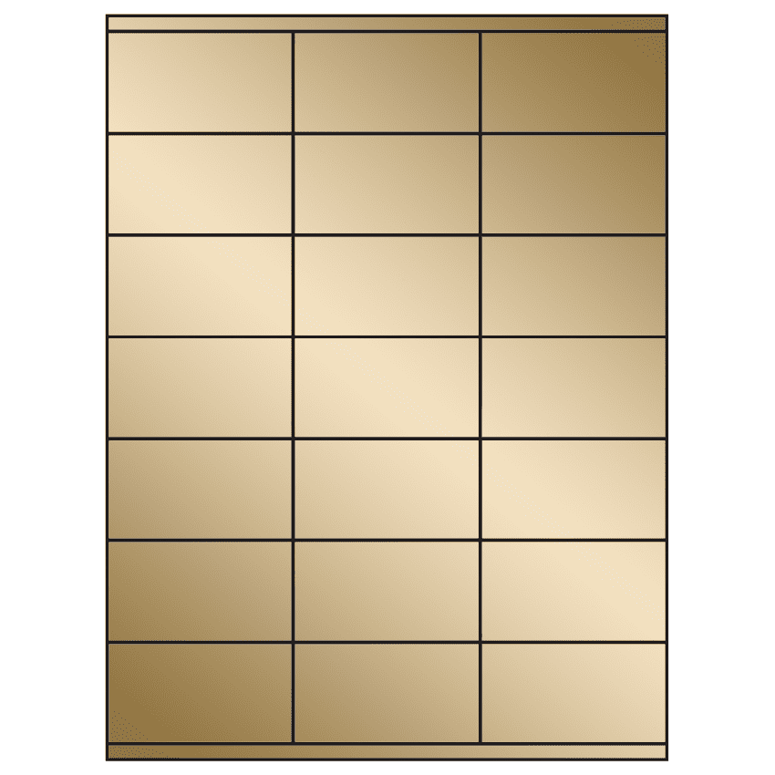 2.83" x 1.5" Gold Foil Rectangular Sheet Labels