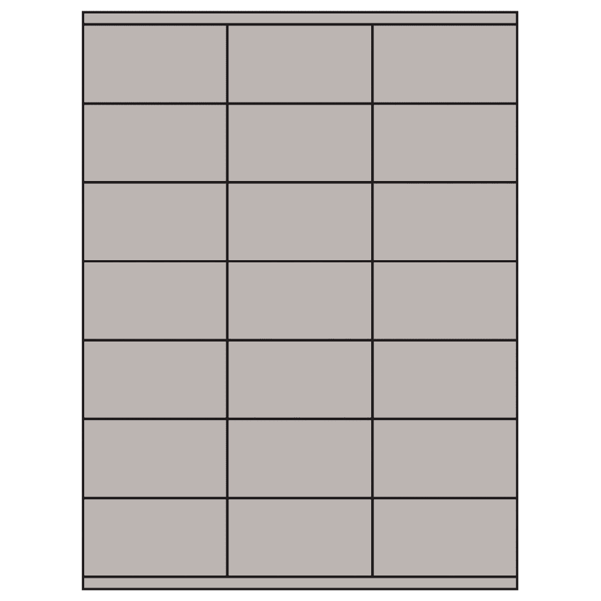 2.83" x 1.5" Gray Rectangular Sheet Labels