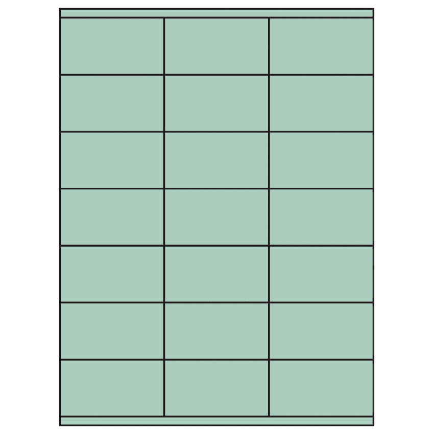 2.83" x 1.5" Pastel Green Rectangular Sheet Labels