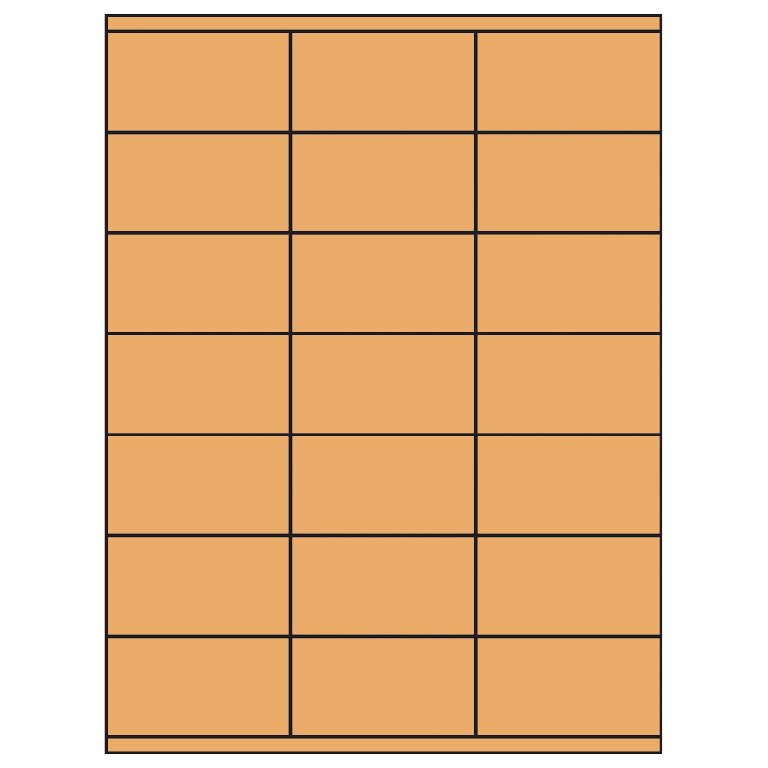 2.83" x 1.5" Pastel Orange Rectangular Sheet Labels