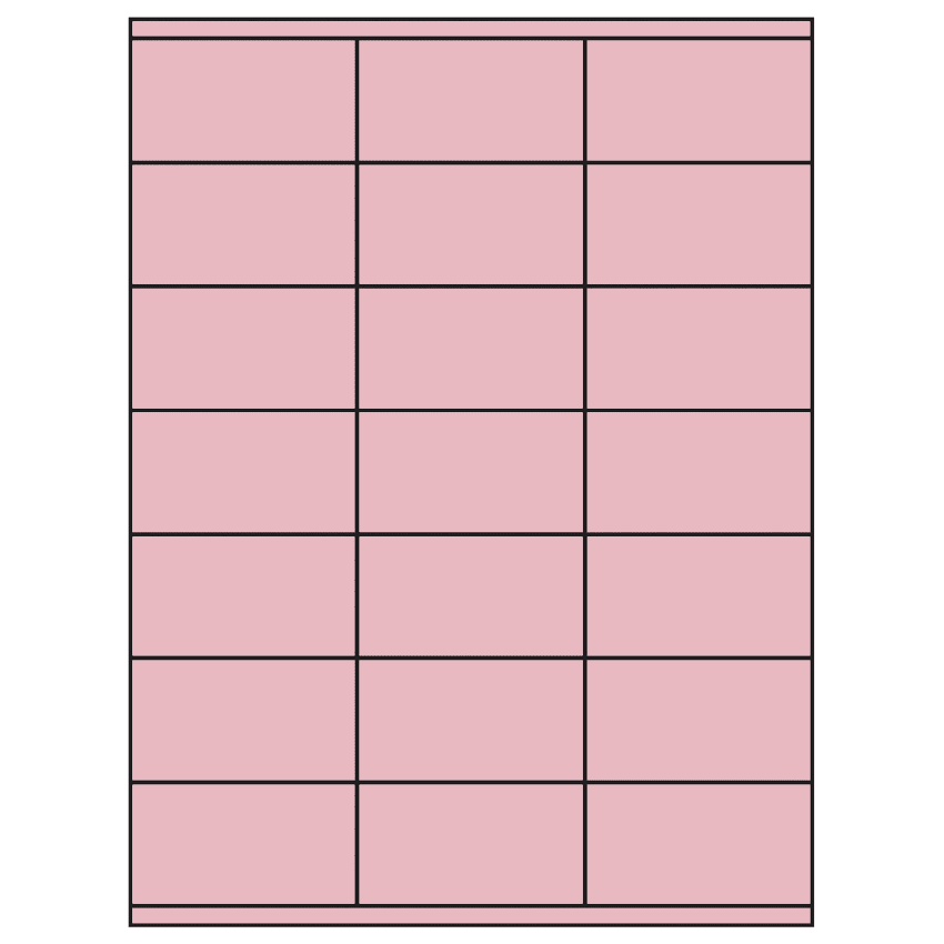 2.83" x 1.5" Pastel Pink Rectangular Sheet Labels