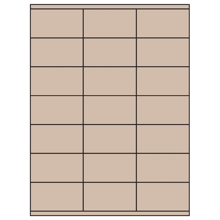 2.83" x 1.5" Pastel Tan Rectangular Sheet Labels