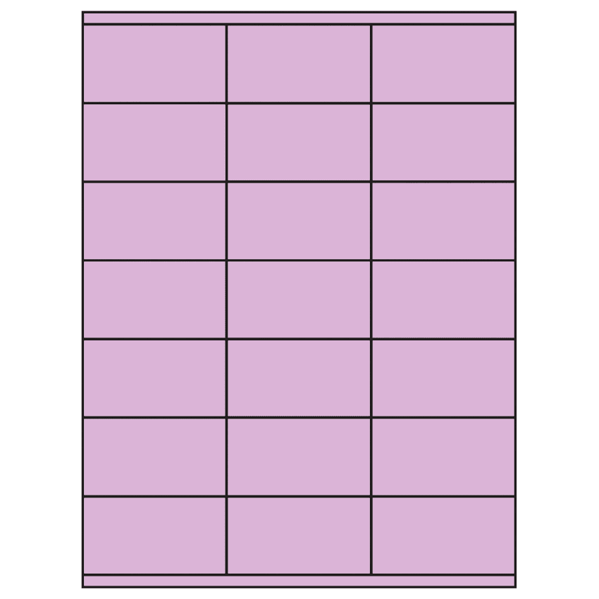 2.83" x 1.5" Pastel Purple Rectangular Sheet Labels