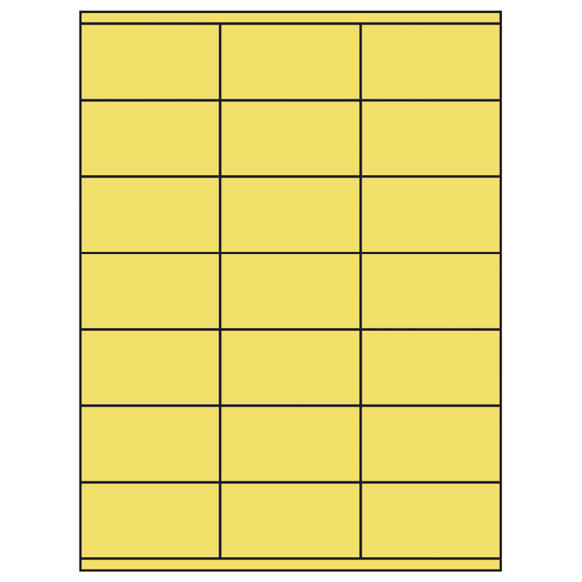 2.83" x 1.5" Pastel Yellow Rectangular Sheet Labels