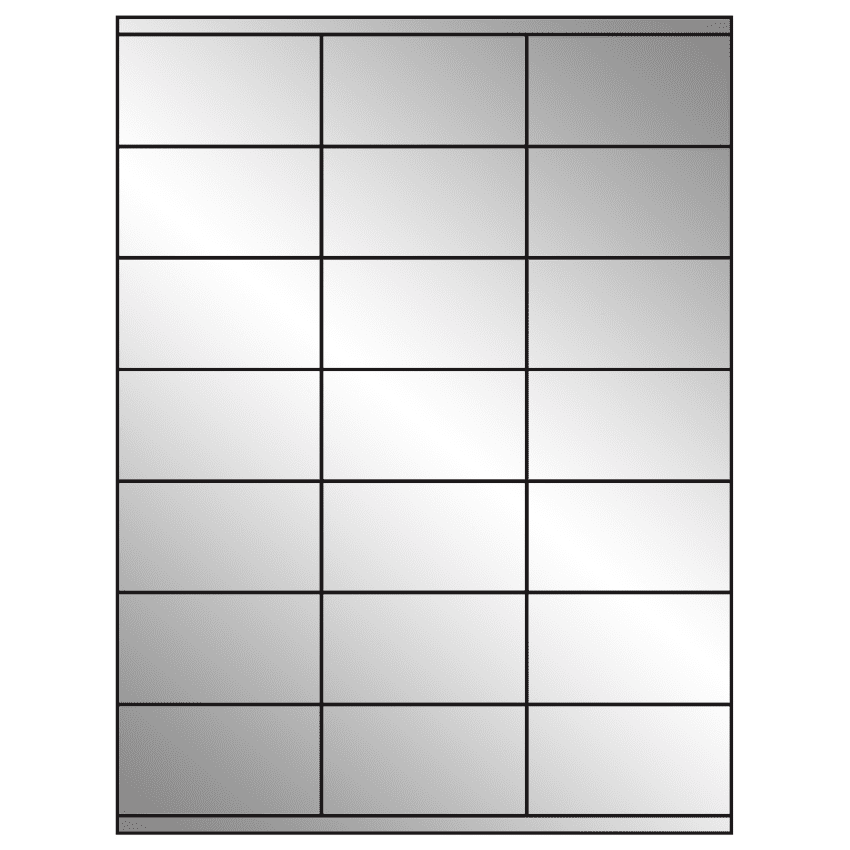 2.83" x 1.5" Silver Foil Rectangular Sheet Labels