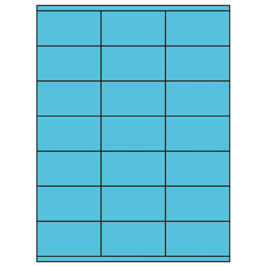 2.83" x 1.5" Turquoise Rectangular Sheet Labels