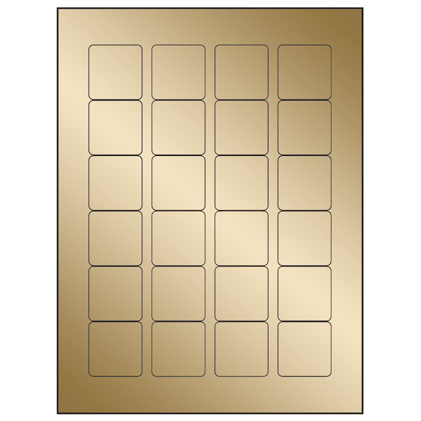 1.5" x 1.5" Gold Foil Square Sheet Labels