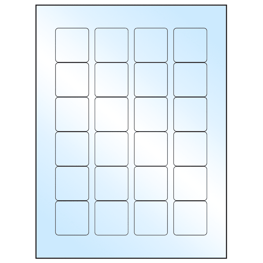1.5" x 1.5" White Premium High Gloss Square Sheet Labels