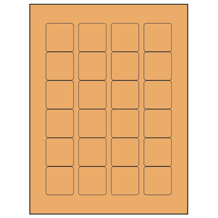 1.5" x 1.5" Pastel Orange Square Sheet Labels