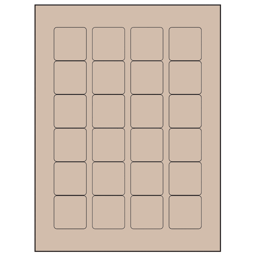 1.5" x 1.5" Pastel Tan Square Sheet Labels