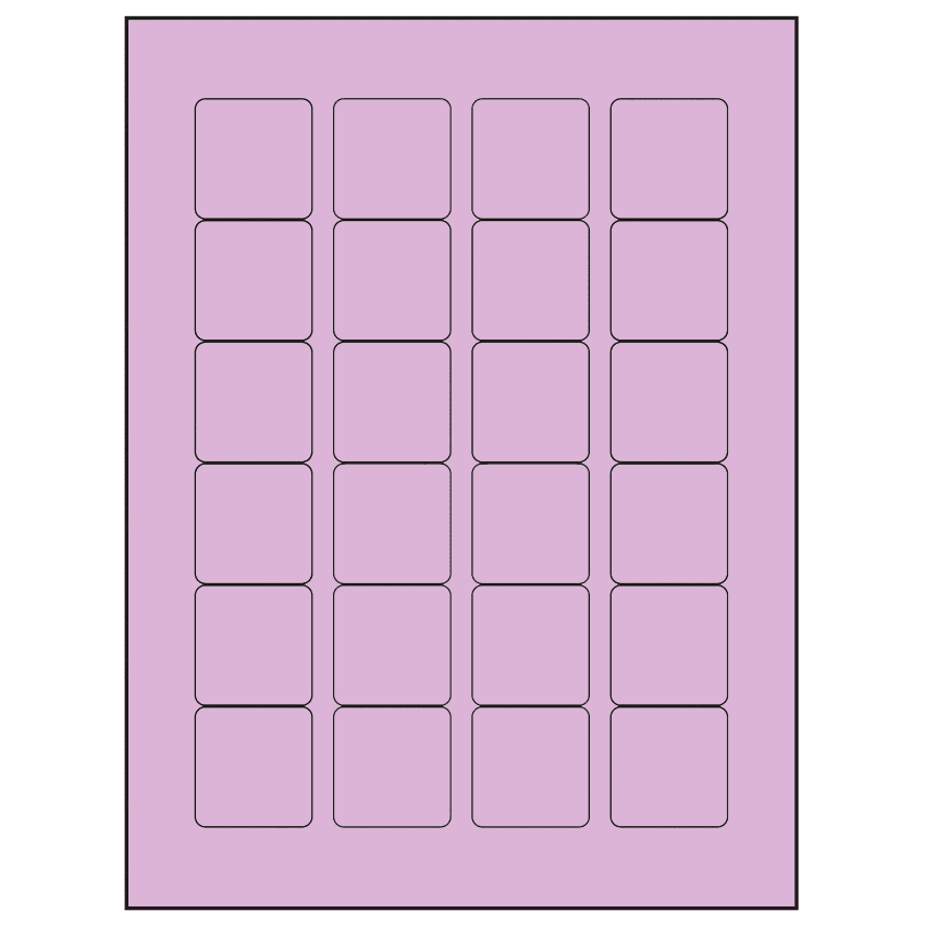 1.5" x 1.5" Pastel Purple Square Sheet Labels