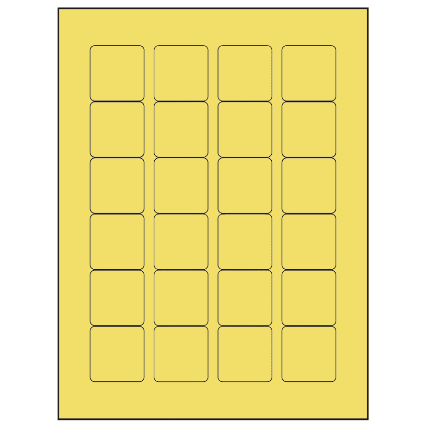 1.5" x 1.5" Pastel Yellow Square Sheet Labels