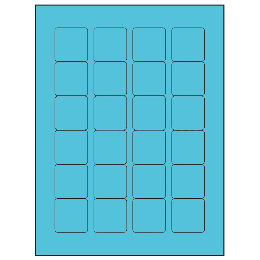 1.5" x 1.5" Turquoise Square Sheet Labels