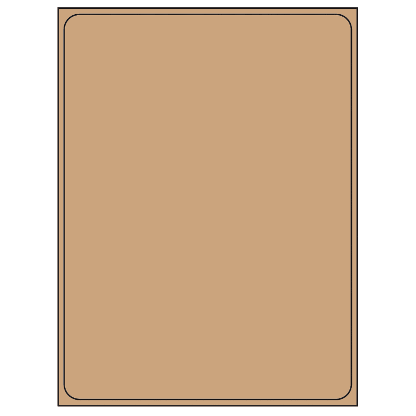 8.375" x 10.875" Brown Kraft Rectangular Sheet Labels