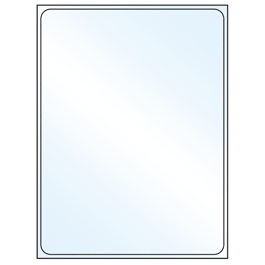8.375" x 10.875" Crystal Clear Rectangular Sheet Labels
