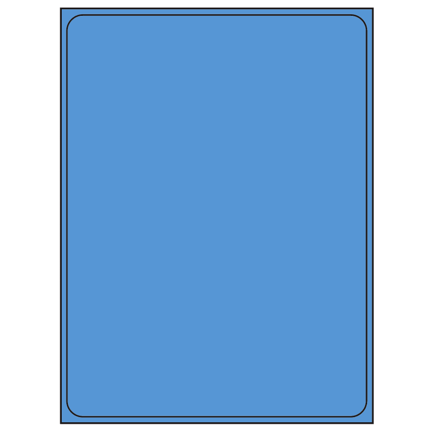 8.375" x 10.875" Fluorescent Blue Rectangular Sheet Labels