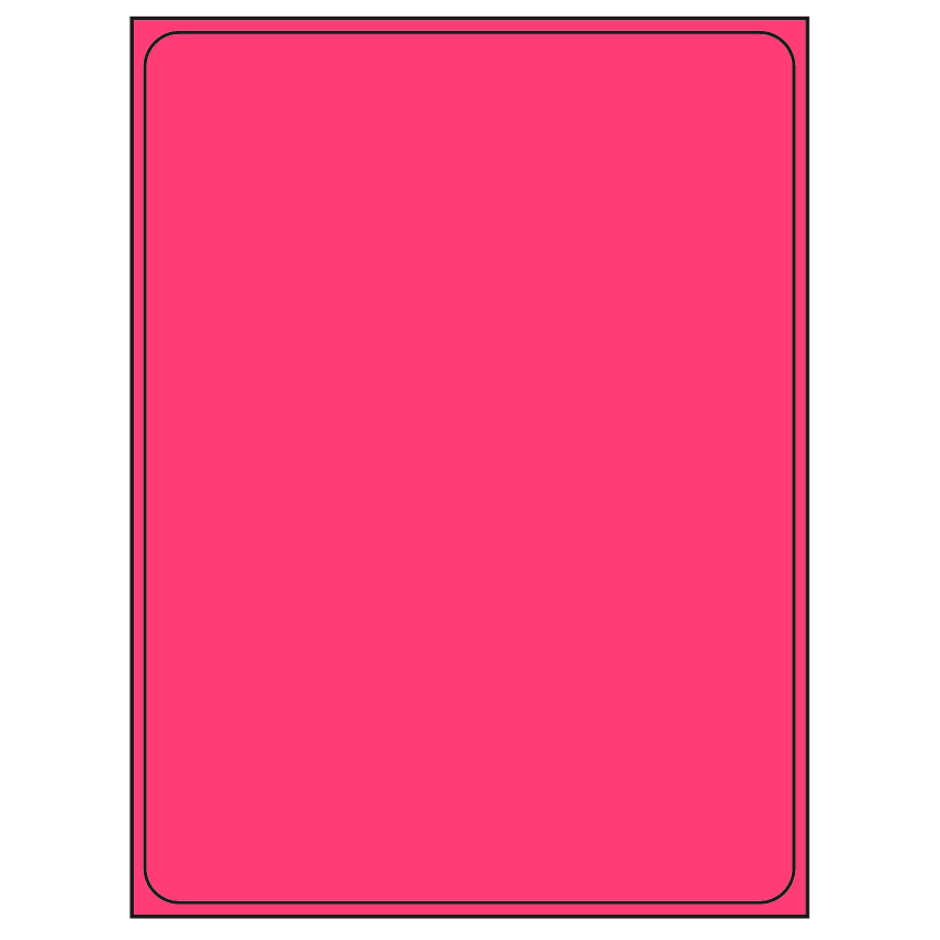 8.375" x 10.875" Fluorescent Pink Rectangular Sheet Labels