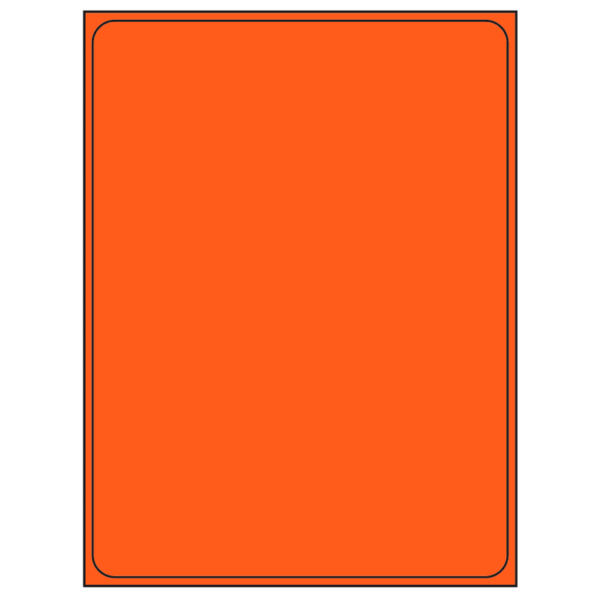 8.375" x 10.875" Fluorescent Red Rectangular Sheet Labels