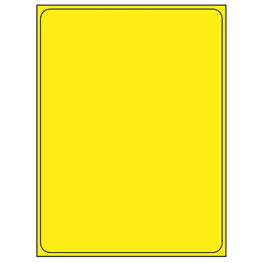 8.375" x 10.875" Fluorescent Yellow Rectangular Sheet Labels