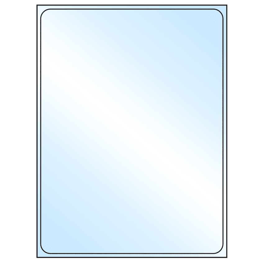 8.375" x 10.875" White Premium High Gloss Rectangular Sheet Labels