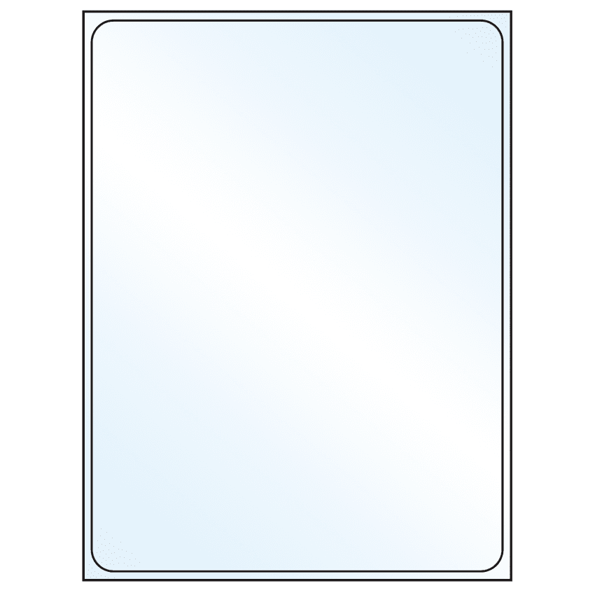 8.375" x 10.875" White Mid Gloss Rectangular Sheet Labels