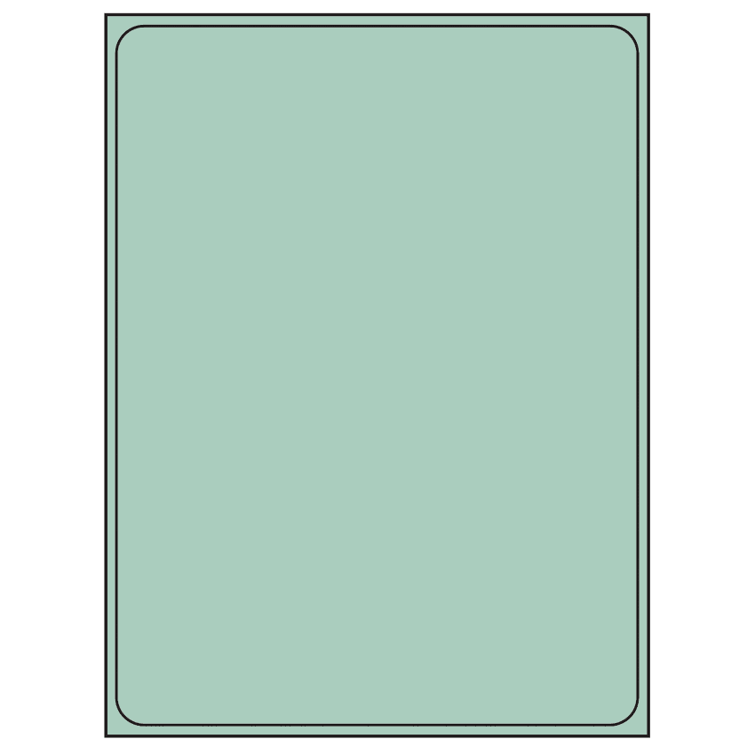 8.375" x 10.875" Pastel Green Rectangular Sheet Labels