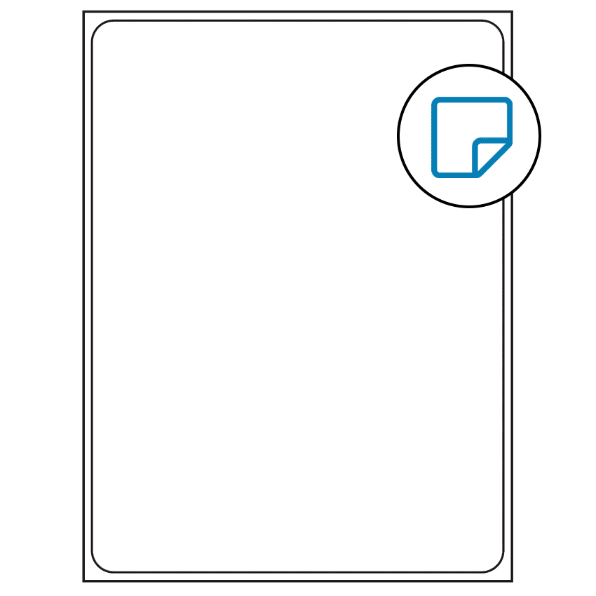 8.375" x 10.875" White Rectangular Sheet Labels - Removable Adhesive