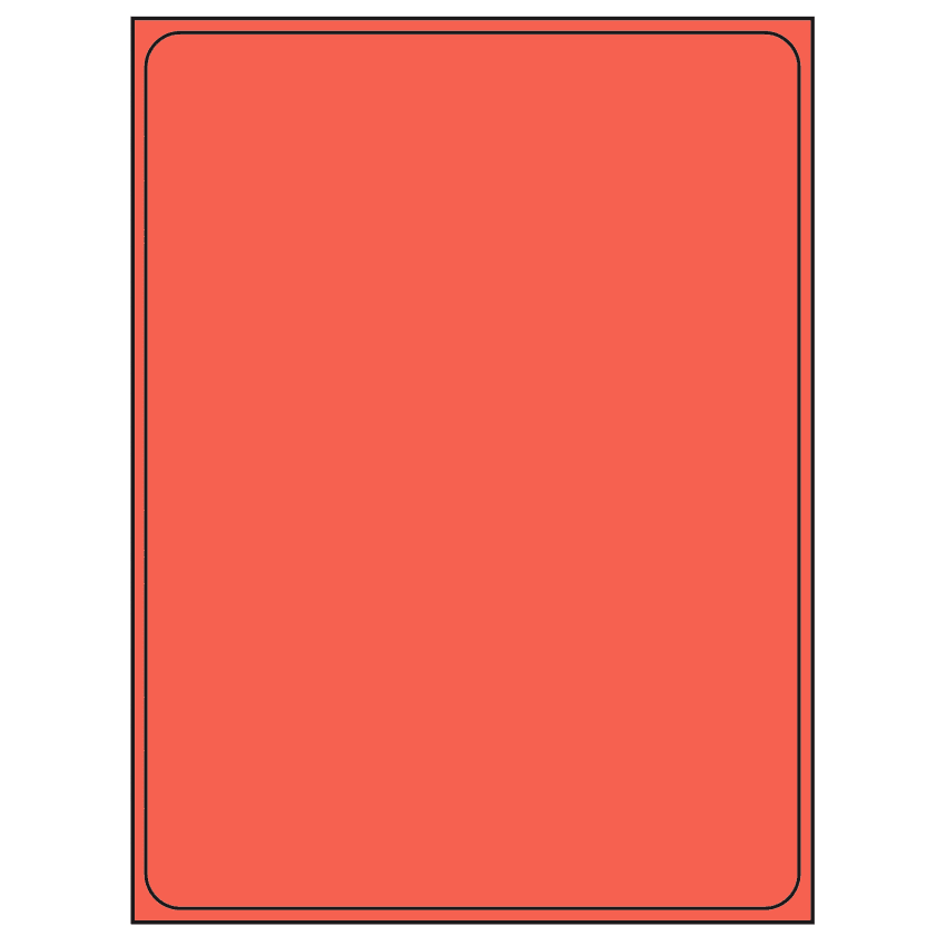 8.375" x 10.875" Red Rectangular Sheet Labels