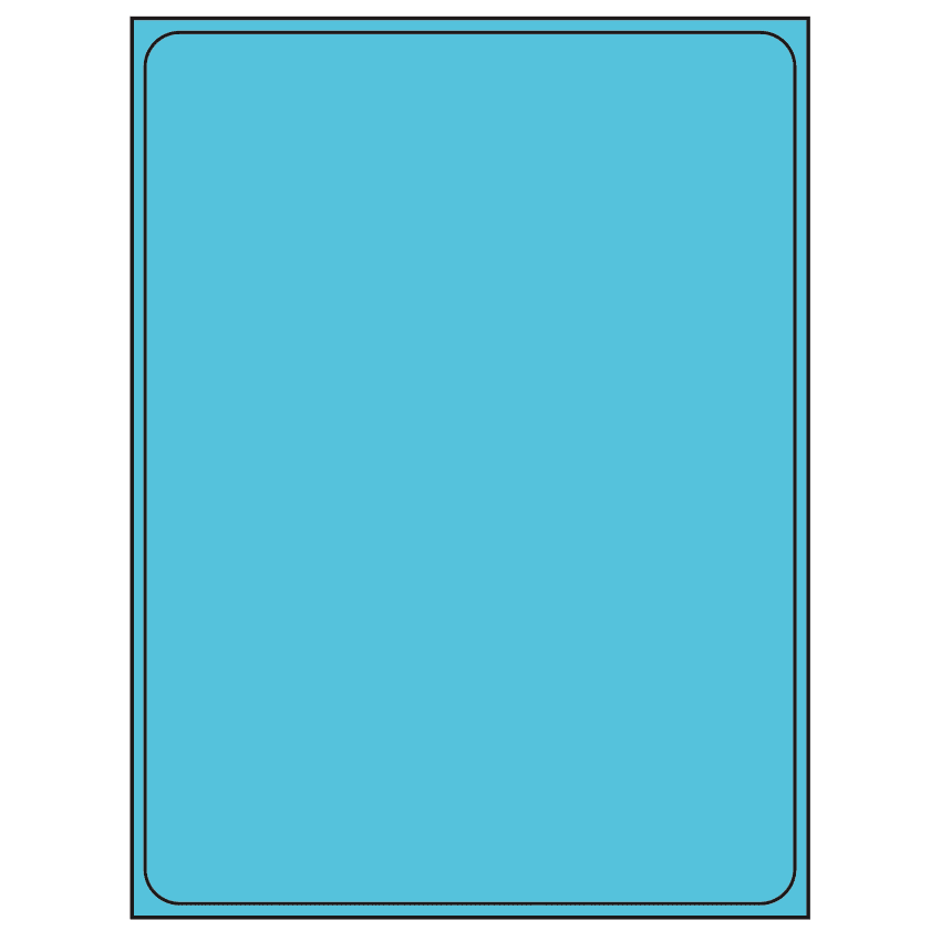 8.375" x 10.875" Turquoise Rectangular Sheet Labels