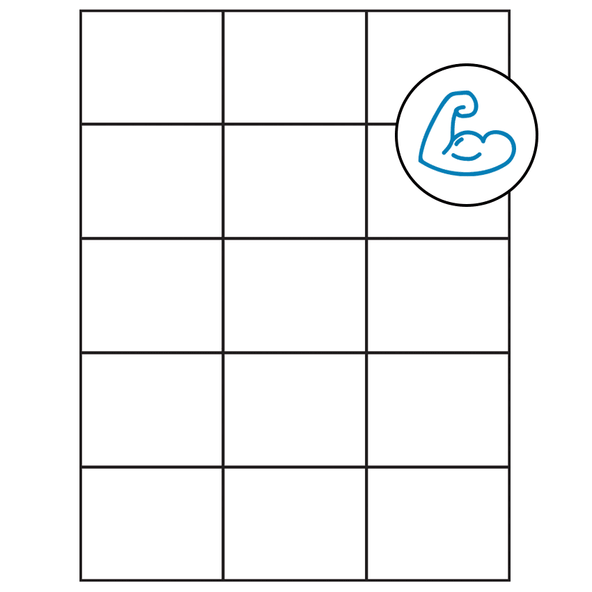 2.83" x 2.2" White Rectangular Sheet Labels - Ultra Aggressive Adhesive