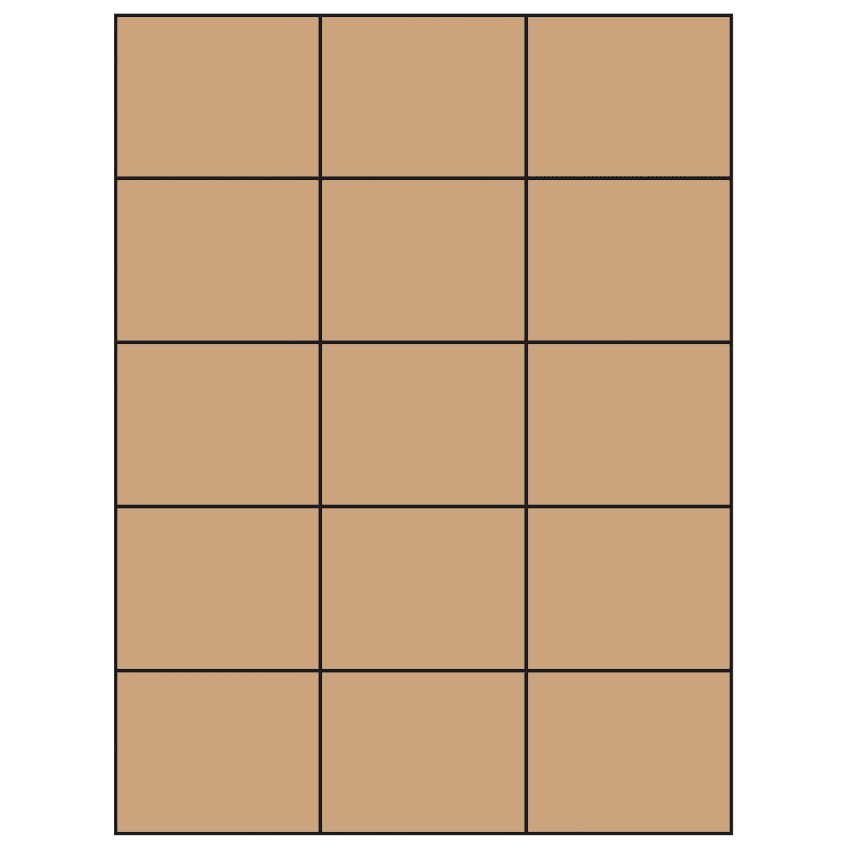 2.83" x 2.2" Brown Kraft Rectangular Sheet Labels