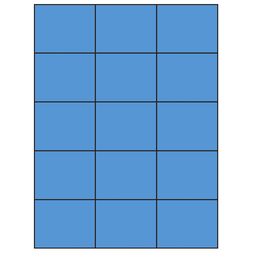 2.83" x 2.2" Fluorescent Blue Rectangular Sheet Labels