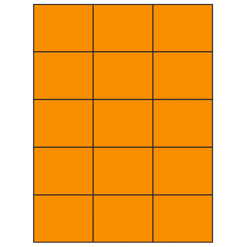 2.83" x 2.2" Fluorescent Orange Rectangular Sheet Labels