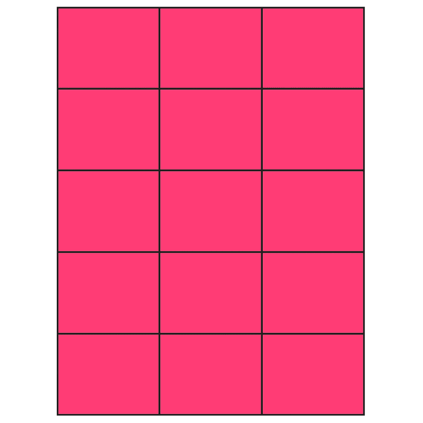 2.83" x 2.2" Fluorescent Pink Rectangular Sheet Labels