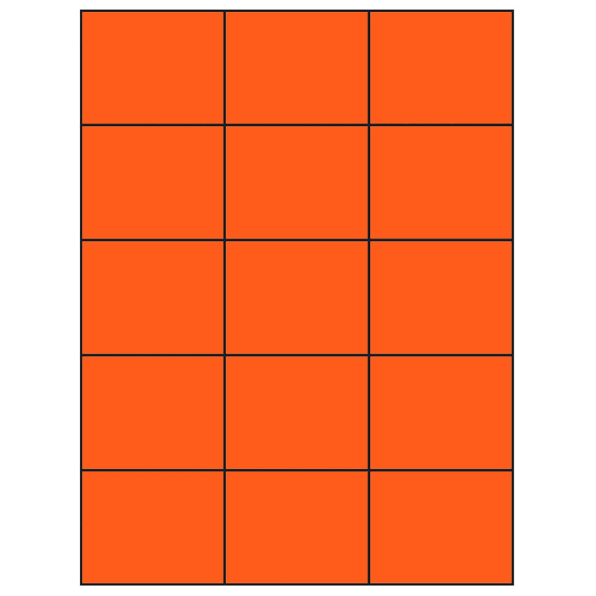 2.83" x 2.2" Fluorescent Red Rectangular Sheet Labels