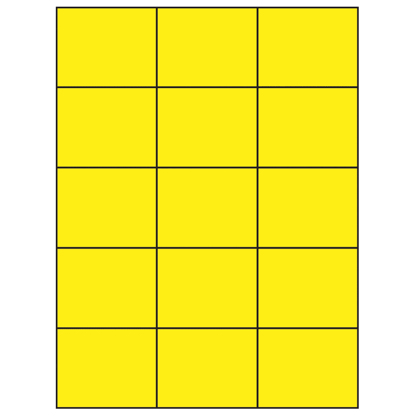 2.83" x 2.2" Fluorescent Yellow Rectangular Sheet Labels