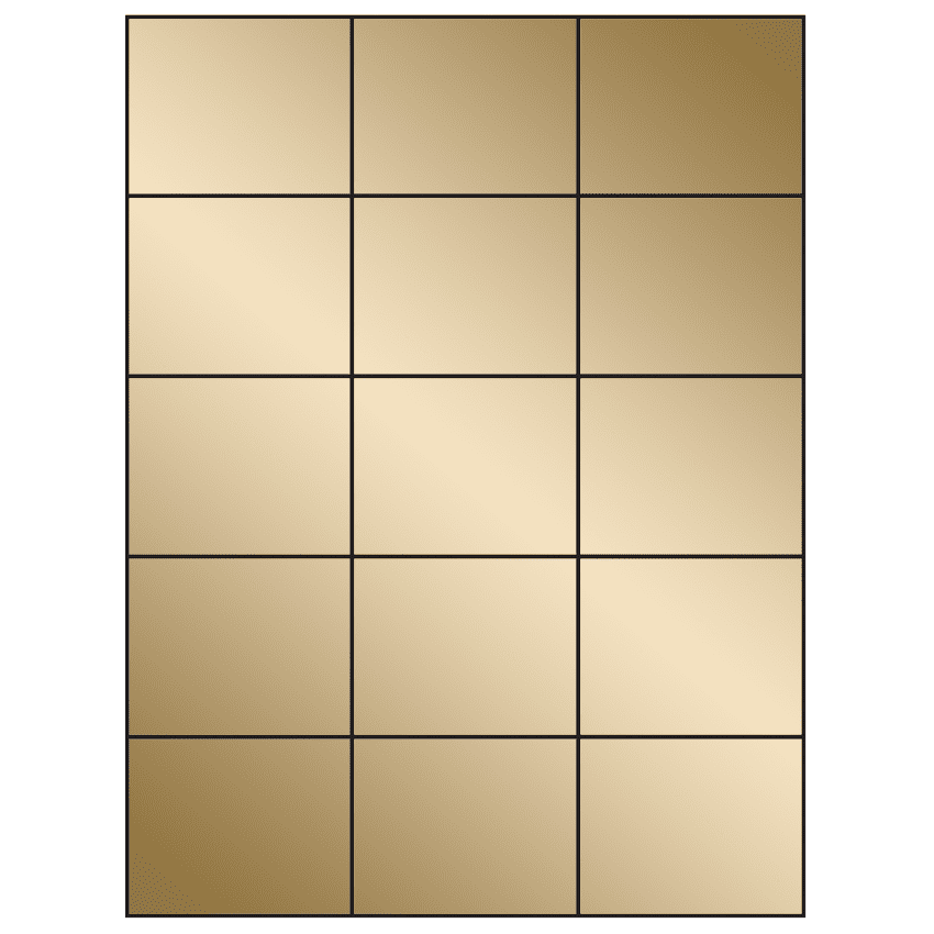 2.83" x 2.2" Gold Foil Rectangular Sheet Labels