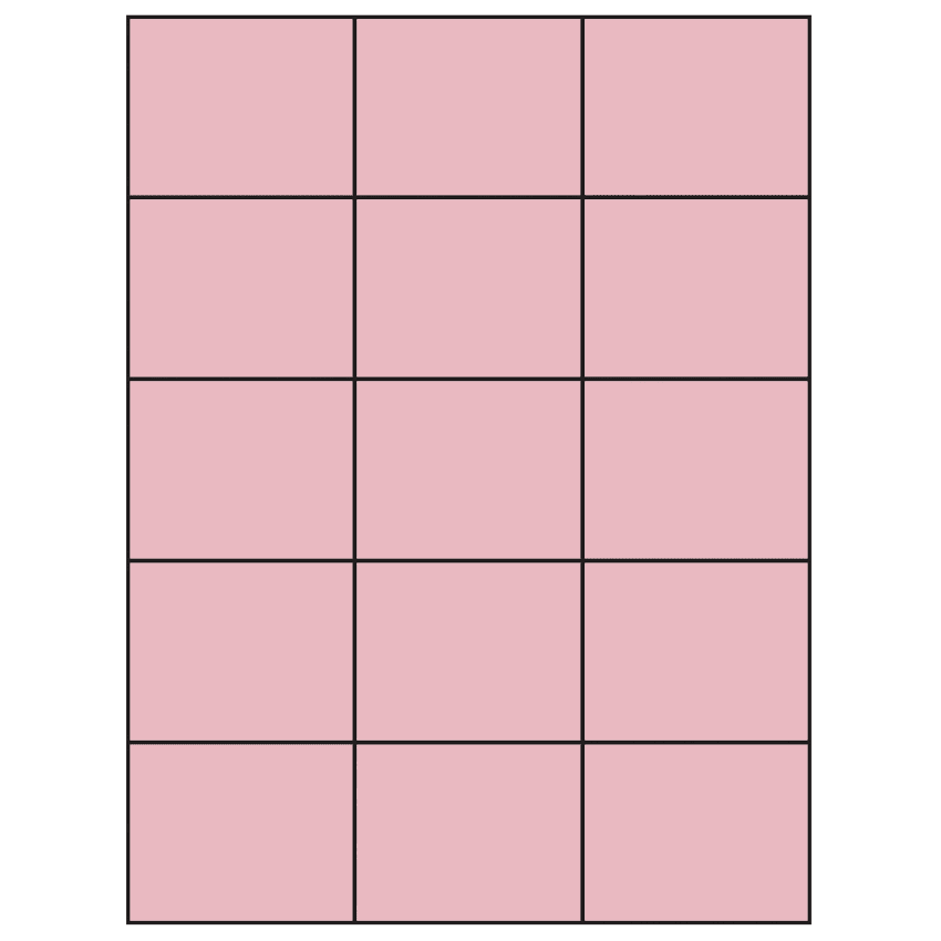 2.83" x 2.2" Pastel Pink Rectangular Sheet Labels