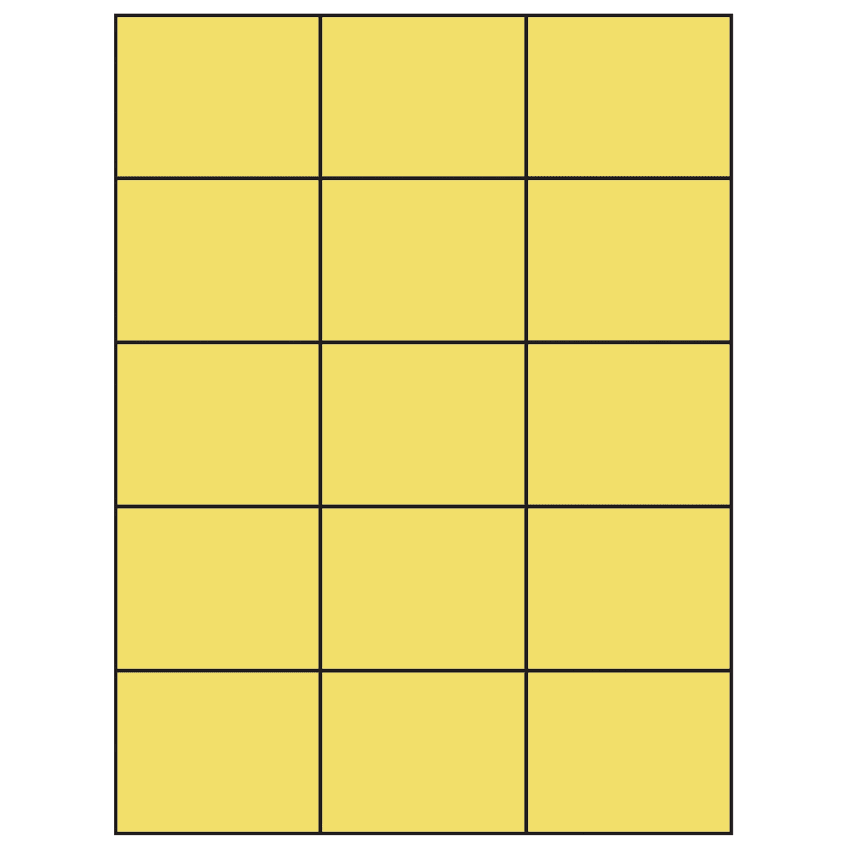 2.83" x 2.2" Pastel Yellow Rectangular Sheet Labels