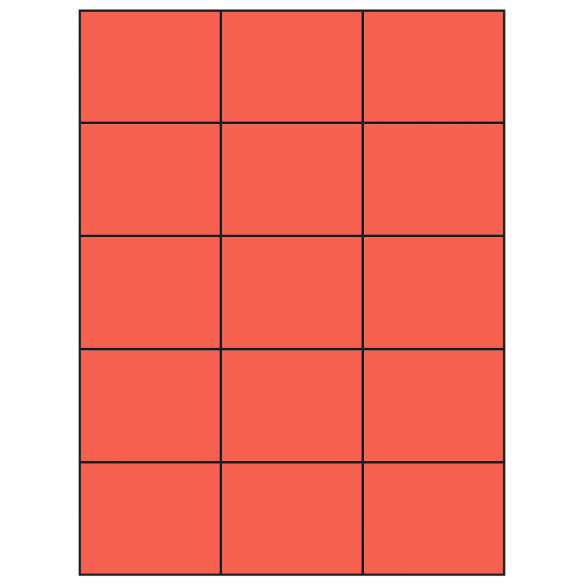 2.83" x 2.2" Red Rectangular Sheet Labels