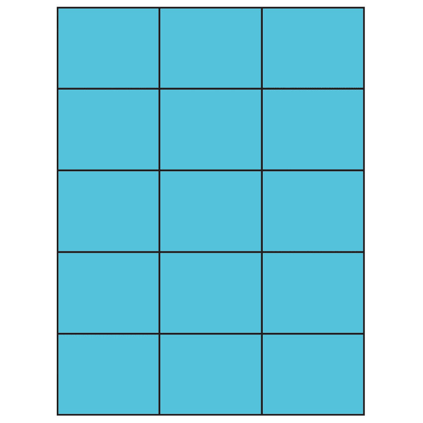 2.83" x 2.2" Turquoise Rectangular Sheet Labels