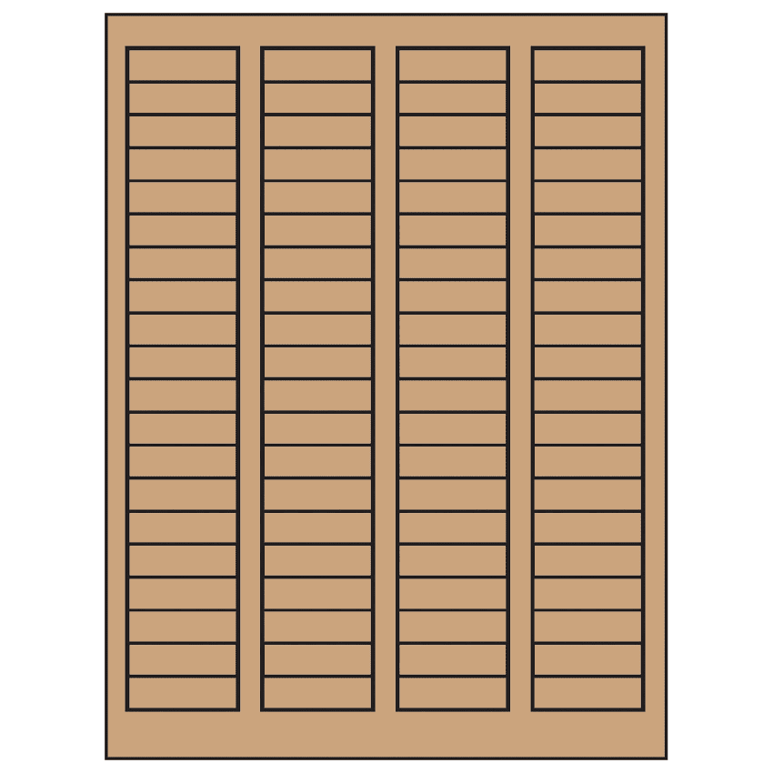 1.7225" x 0.5" Brown Kraft Rectangular Sheet Labels