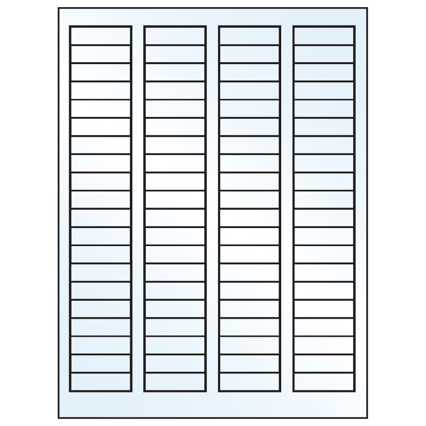 1.7225" x 0.5" Crystal Clear Rectangular Sheet Labels
